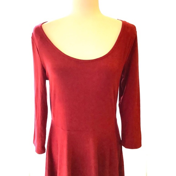 Womens 3/4 Sleeves Scoop Neck Casual Dress - Picture 3 of 6